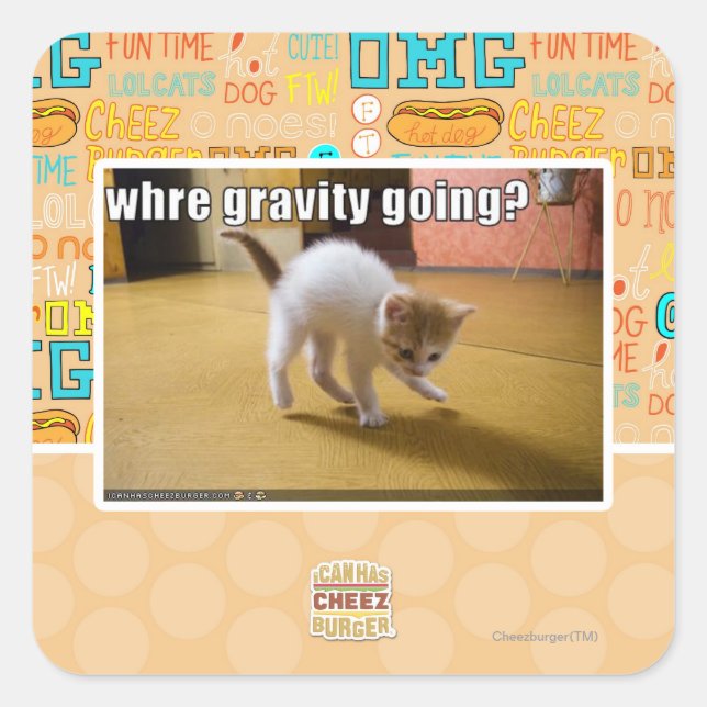 Where gravity going? square sticker (Front)