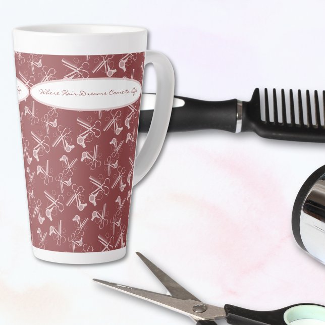 Where Hair Dreams  Come to Life Your Hair Salon Latte Mug (Where Hair Dreams Come to Life Your Hair Salon Latte Mug)
