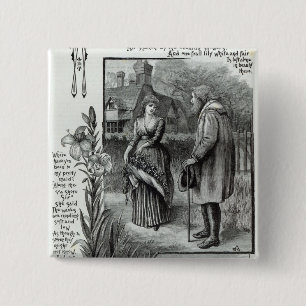 Where have you been to my pretty maid? 15 cm square badge