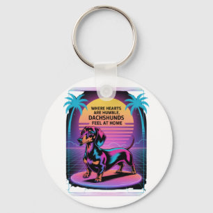 Where Hearts Are Humble, Dachshunds Feel At Home Key Ring