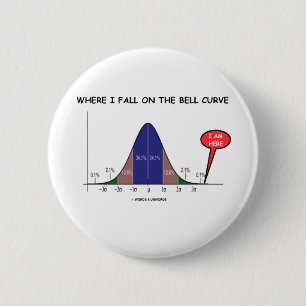 Where I Fall On The Bell Curve I Am Here 6 Cm Round Badge