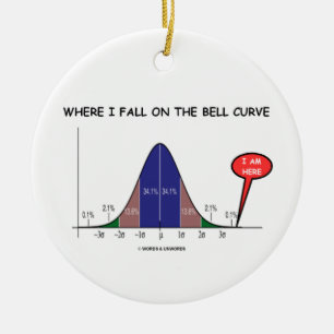 Where I Fall On The Bell Curve I Am Here Ceramic Tree Decoration
