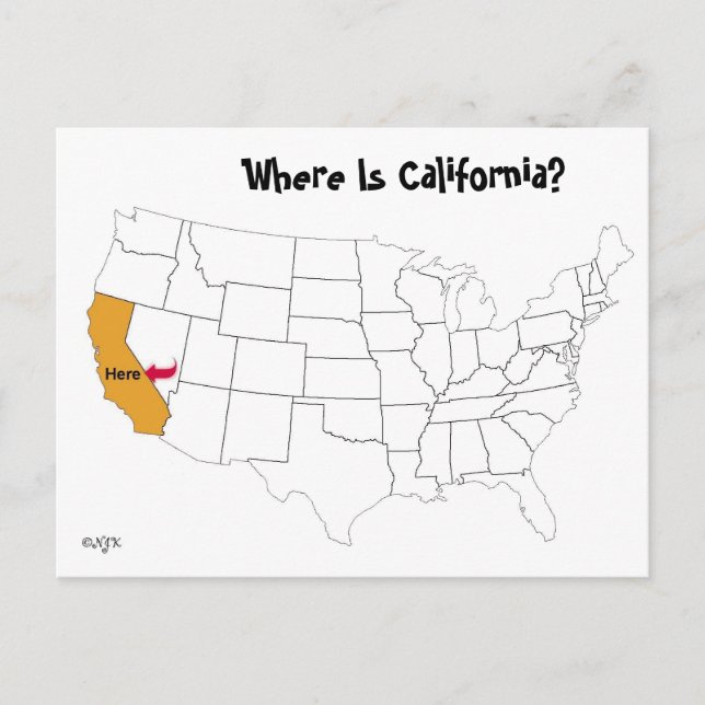 Where Is California? Postcard (Front)