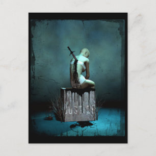 Where Is Justice Gothic Art Postcard