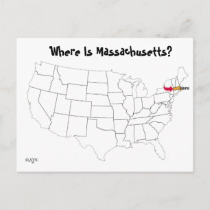 Where Is Massachusetts? Postcard