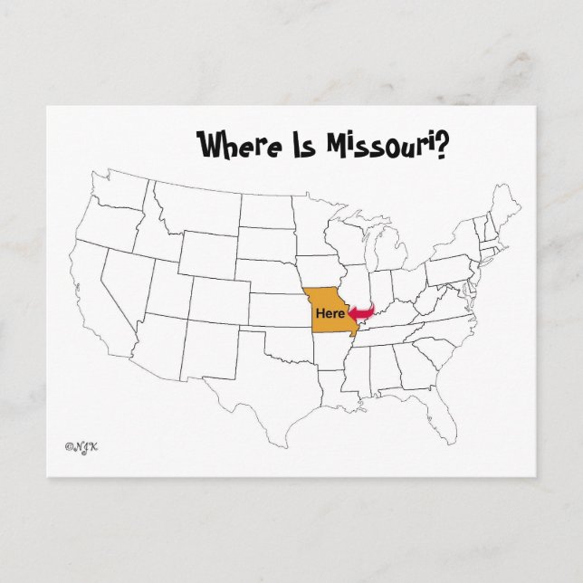 Where Is Missouri? Postcard (Front)