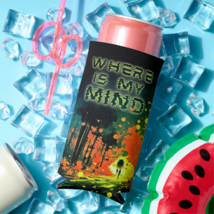 Where Is My Mind - Retro Pixel Slim Can Cooler