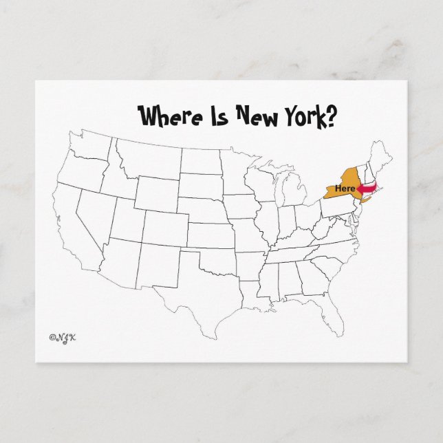 Where Is New York? Postcard (Front)
