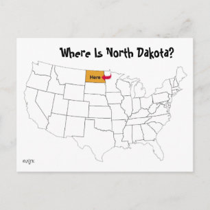 Where Is North Dakota? Postcard