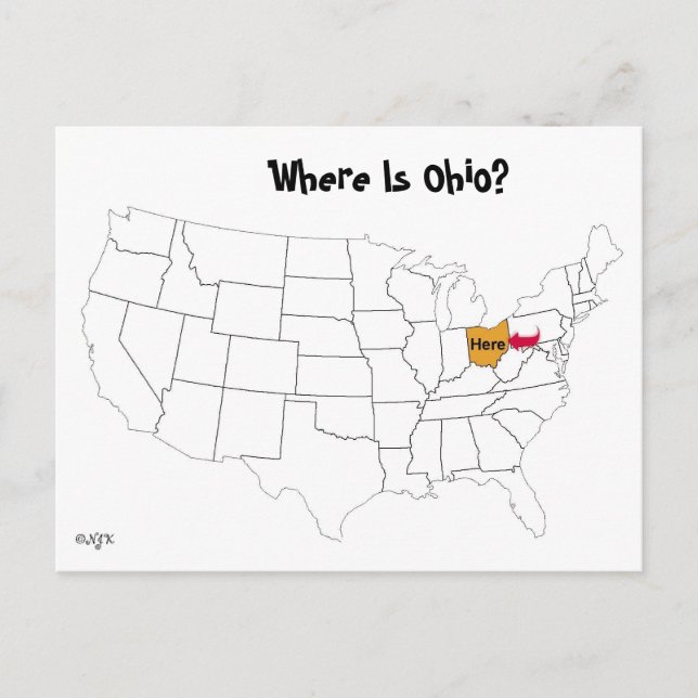 Where Is Ohio? Postcard (Front)