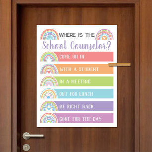 Where is School Counsellor Office Door Sign Rainbo
