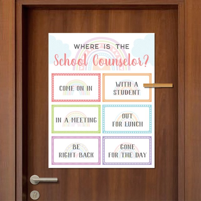 Where is School Counsellor Office Door Sign Rainbo (Creator Uploaded)