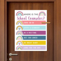 Where is School Counselor Office Door Sign Rainbow
