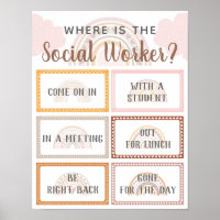 Where is Social Worker Office Door Sign Rainbow