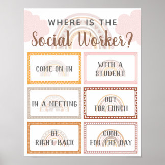 Where is Social Worker Office Door Sign Rainbow
