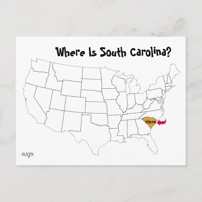 Where Is South Carolina? Postcard (Front)