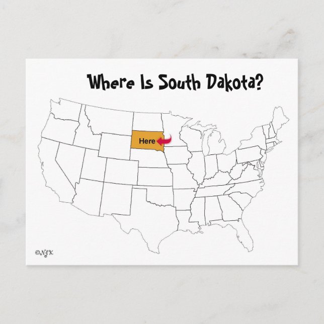 Where Is South Dakota? Postcard (Front)