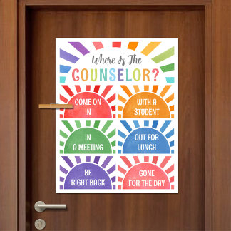 Where is the Counsellor Office Door Sign