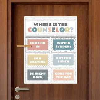 Where is the Counsellor Office Door Sign