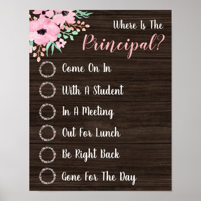 Where is the Principal Office Door Sign (Front)