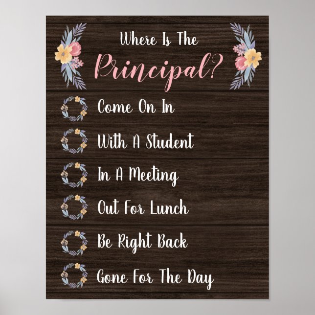 Where is the Principal Office Door Sign (Front)