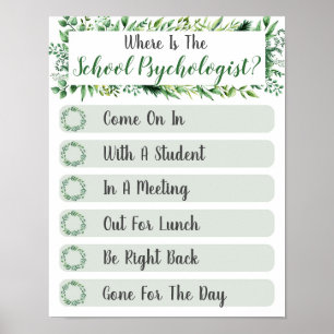 Where is the Psychologist Office Door Sign