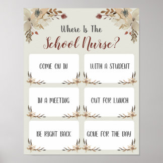 Where is the School Nurse Office Door Sign
