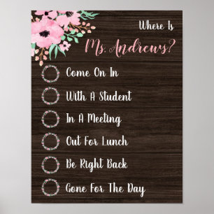 Where is the Teacher Office Door Sign