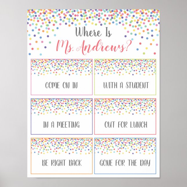 Where is the Teacher Office Door Sign (Front)