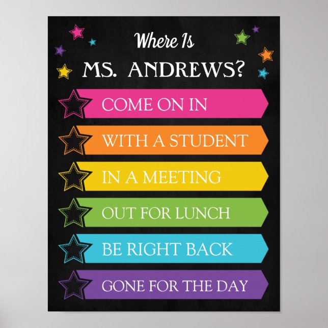 Where is the Teacher Office Door Sign (Front)