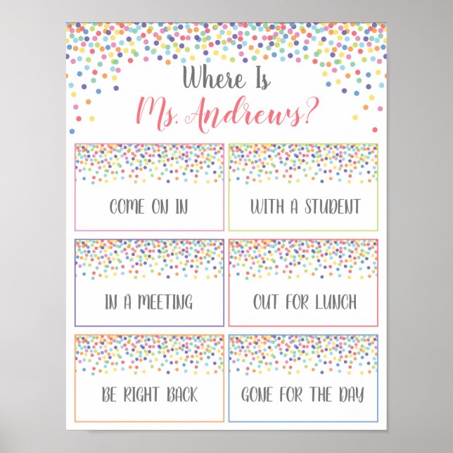 Where is the Teacher Office Door Sign (Front)