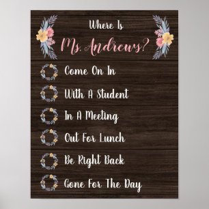 Where is the Teacher Office Door Sign