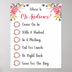 Where is the Teacher Office Door Sign