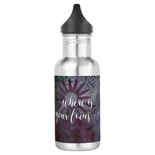 Where is Your Focus? Typography Rustic Abstract 2 532 Ml Water Bottle (Left)
