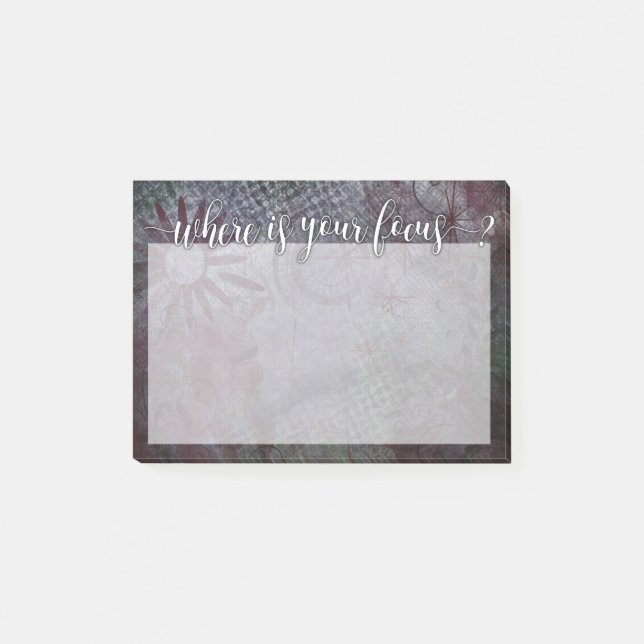 Where is Your Focus? Typography Rustic Abstract 2 Post-it Notes (Front)