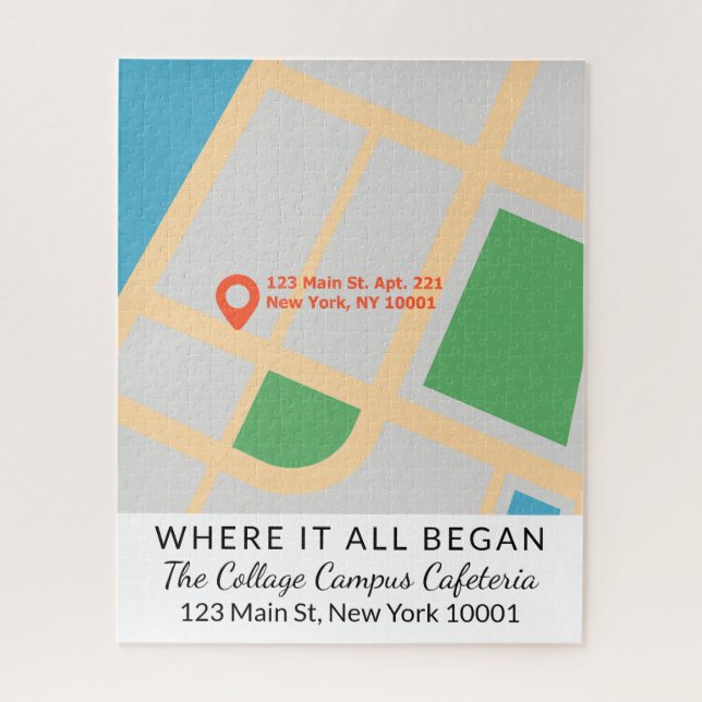 Where It All Began Custom Map Valentine's Day Jigsaw Puzzle (Vertical)