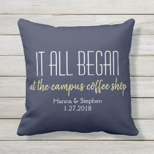 Where it All Began Love Story  Outdoor Pillow