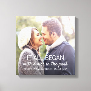 Where It All Began Personalised Couples Photo Canvas Print