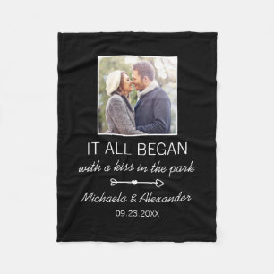 Where It All Began Personalised Couples Photo Fleece Blanket