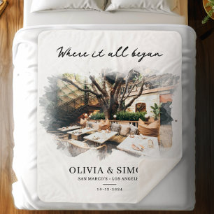 Where It All Began Romantic Couple's Gift Sherpa Blanket