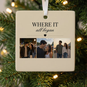 Where It All Began Three Photo Memory Christmas Metal Tree Decoration