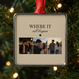 Where It All Began Three Photo Memory Christmas Metal Tree Decoration