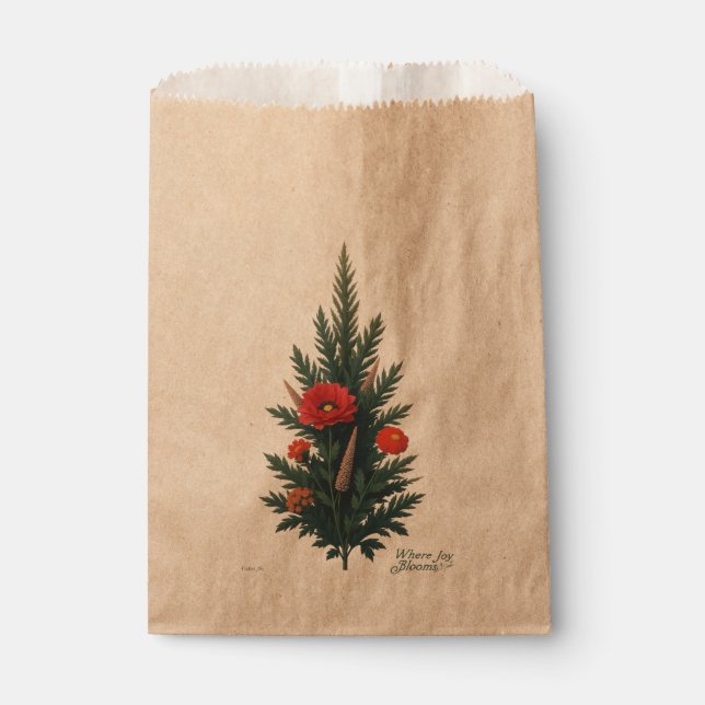 Where Joy Blooms Favour Bags | holiday Gift Bags (Front)