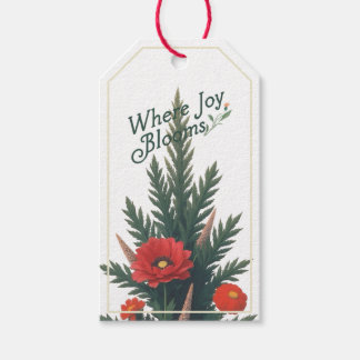 Where Joy Blooms Gift Tag | holiday . Christmas