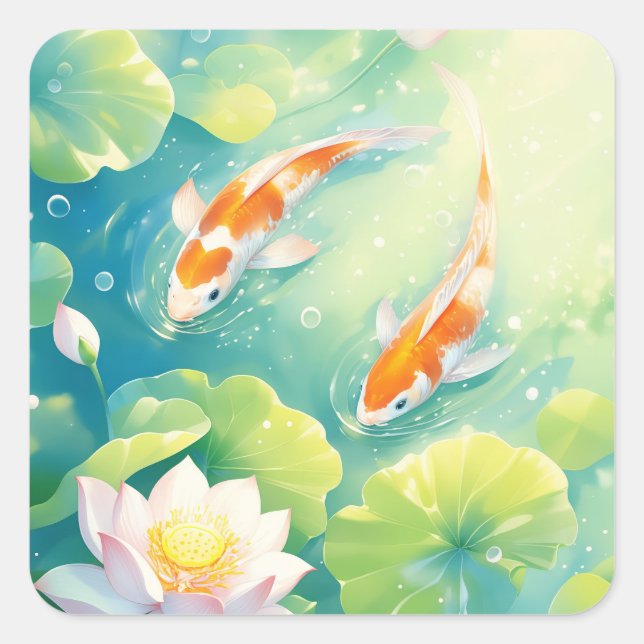 Where Koi Dreams Swim Square Sticker (Front)