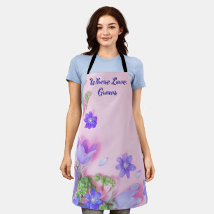 Where Love Grows Apron Floral Kitchen Apron