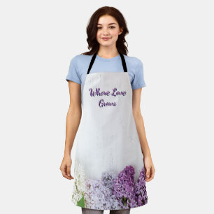 Where Love Grows Apron Lilac Spring Kitchen