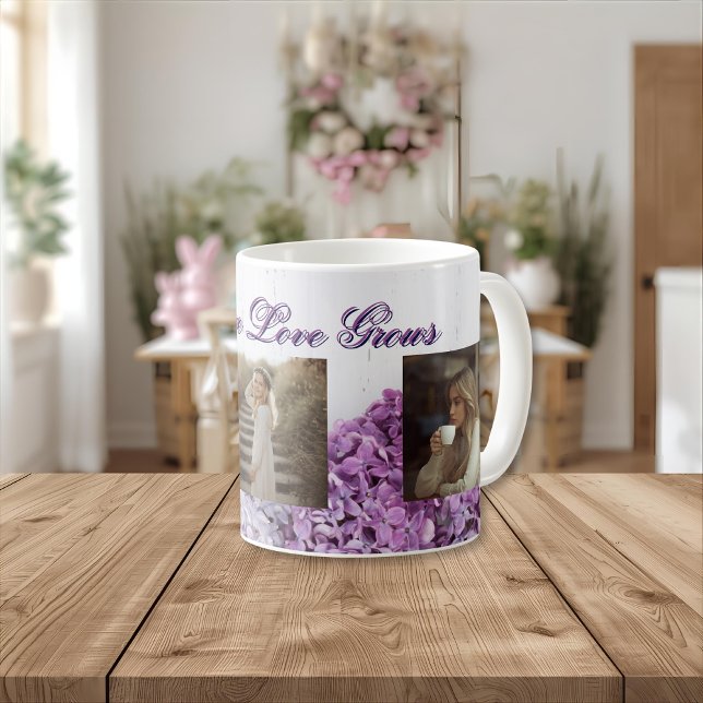 Where Love Grows Mug | Personalized Lilac Photo Mu (Creator Uploaded)