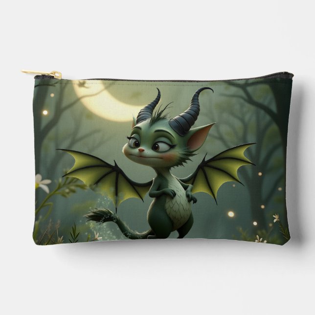Where moonbeams dance, little mischief awakens.  accessory pouch (Front)