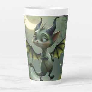 Where moonbeams dance, little mischief awakens. latte mug